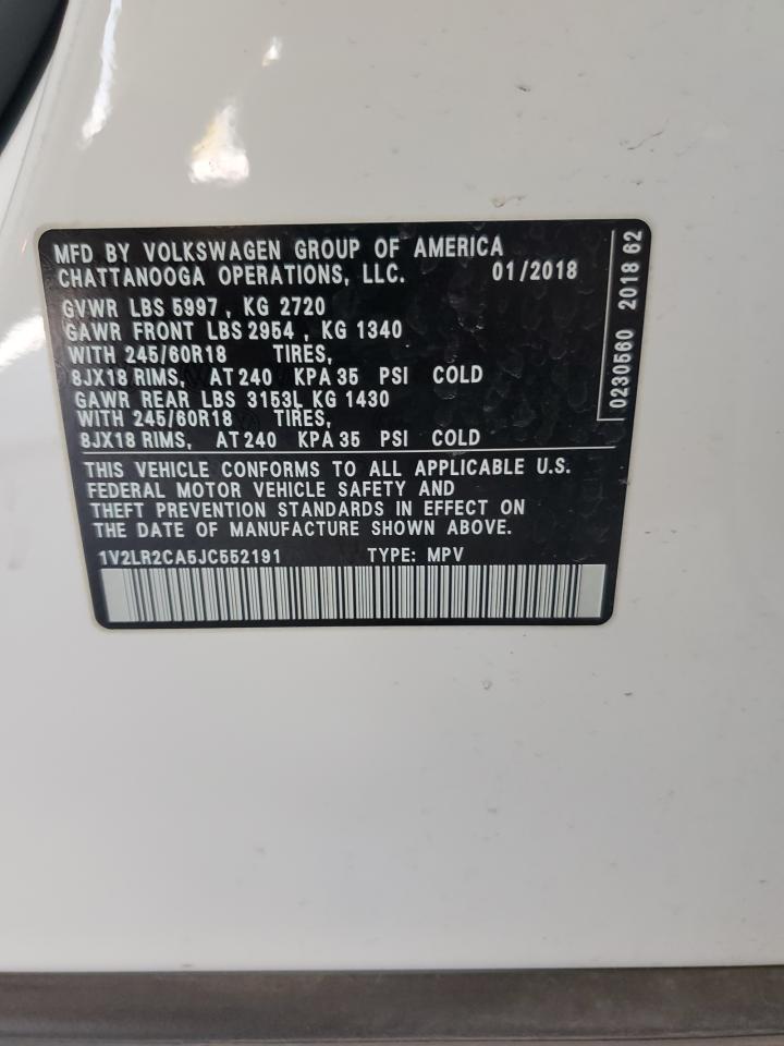 1v2lr2ca5jc552191 1V2LR2CA5JC552191 2018 Volkswagen Atlas Se