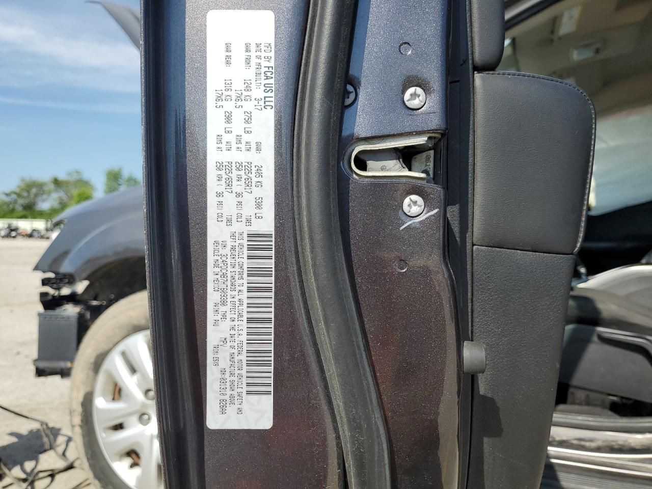 2017 Dodge Journey Se VIN: 3C4PDCAB7HT609380 Lot: 63140385