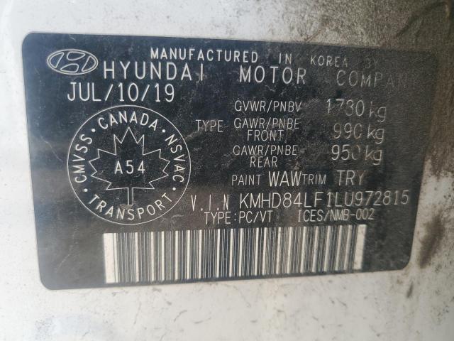 2020 HYUNDAI ELANTRA SEL  