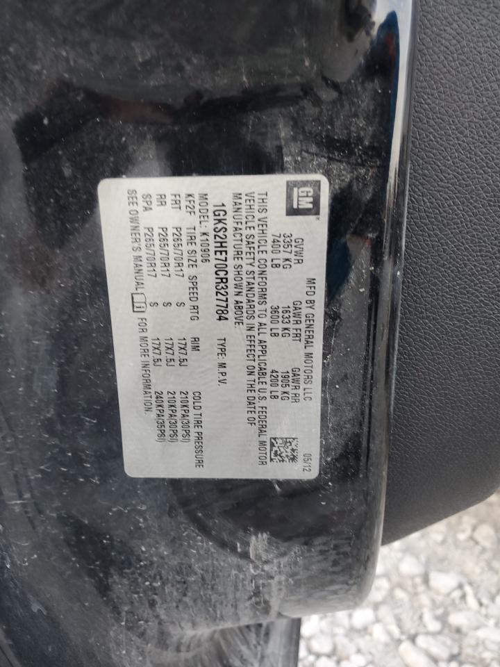 1gks2he70cr327784 1GKS2HE70CR327784 2012 GMC Yukon Xl K1500 Sle