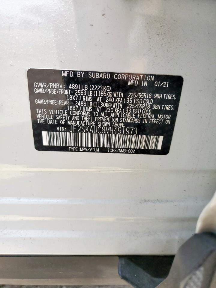 2021 Subaru Forester Limited VIN: JF2SKAUC8MH491973 Lot: 64935735