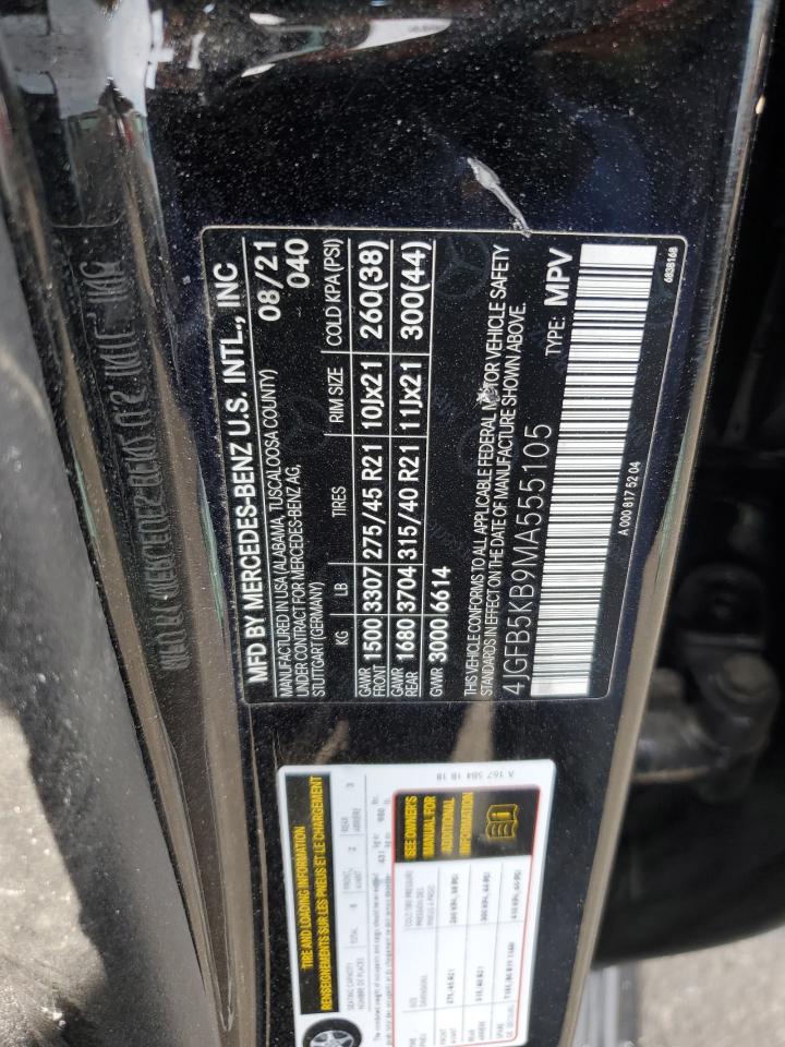 2021 Mercedes-Benz Gle 450 4Matic VIN: 4JGFB5KB9MA555105 Lot: 64255695