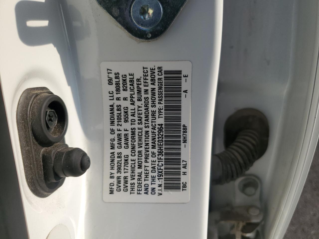 2017 Honda Civic Ex VIN: 19XFC1F36HE032964 Lot: 65046835