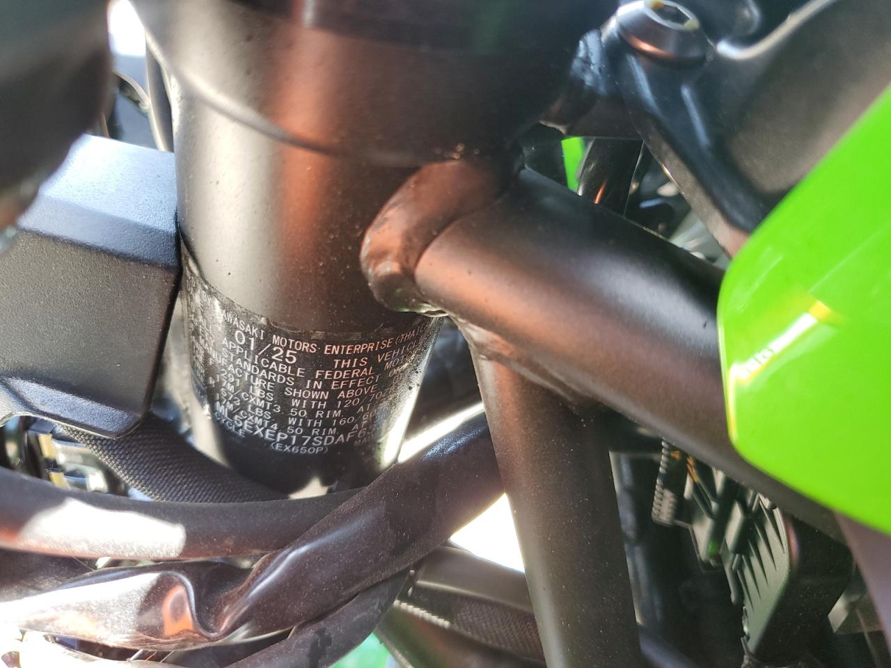 2025 Kawasaki Ex650 P VIN: ML5EXEP17SDAF6339 Lot: 66209545