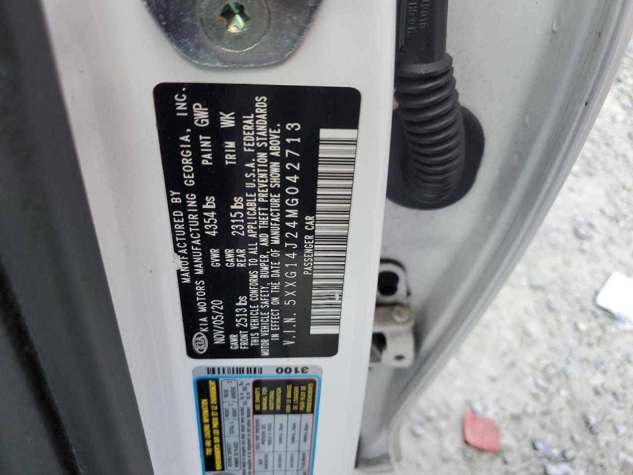 2021 Kia K5 Lxs VIN: 5XXG14J24MG042713 Lot: 66305645