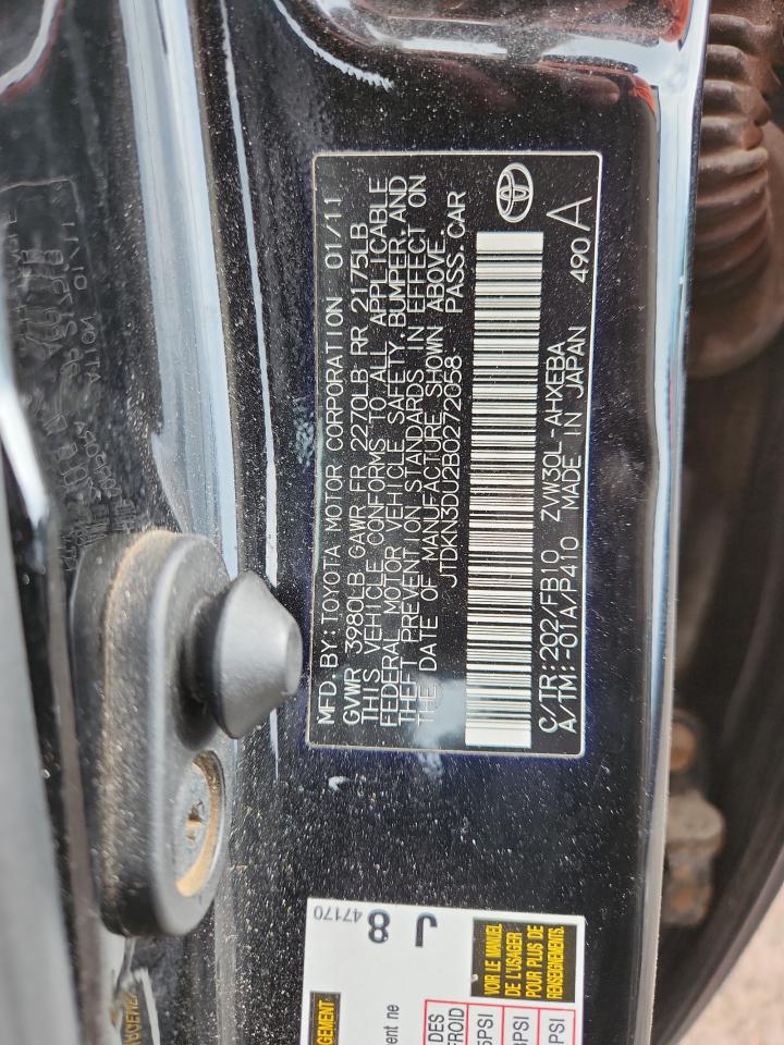 2011 Toyota Prius VIN: JTDKN3DU2B0272058 Lot: 62276555