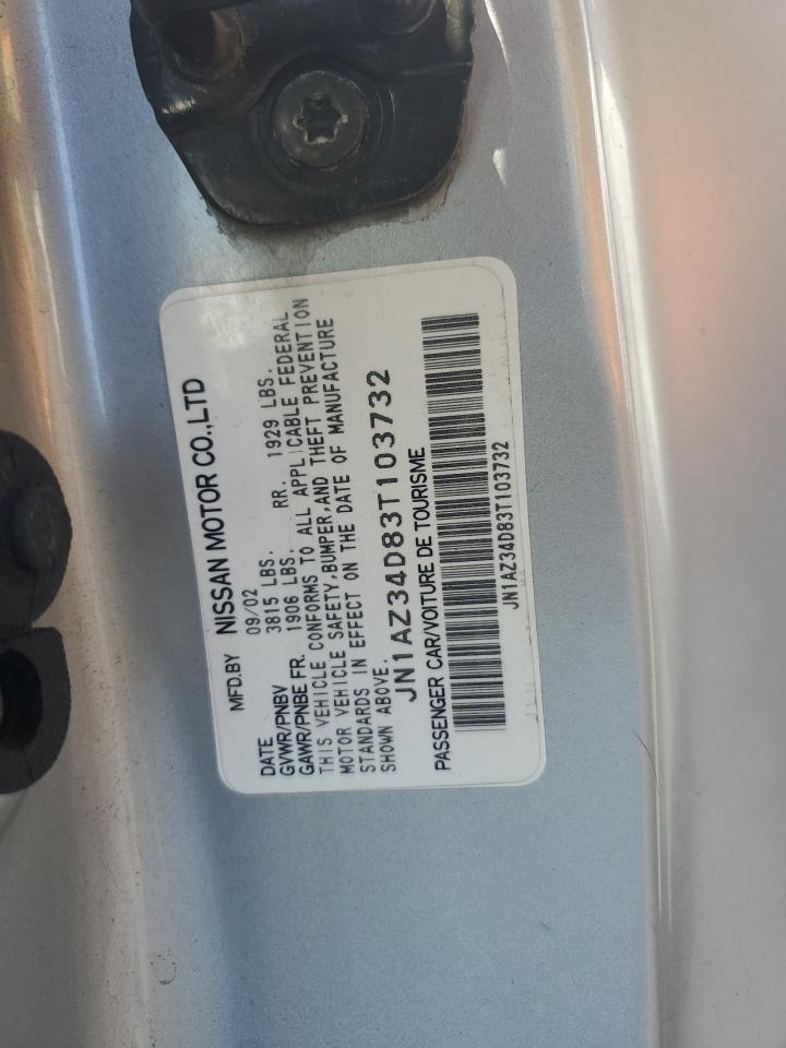 2003 Nissan 350Z Coupe VIN: JN1AZ34D83T103732 Lot: 63780805