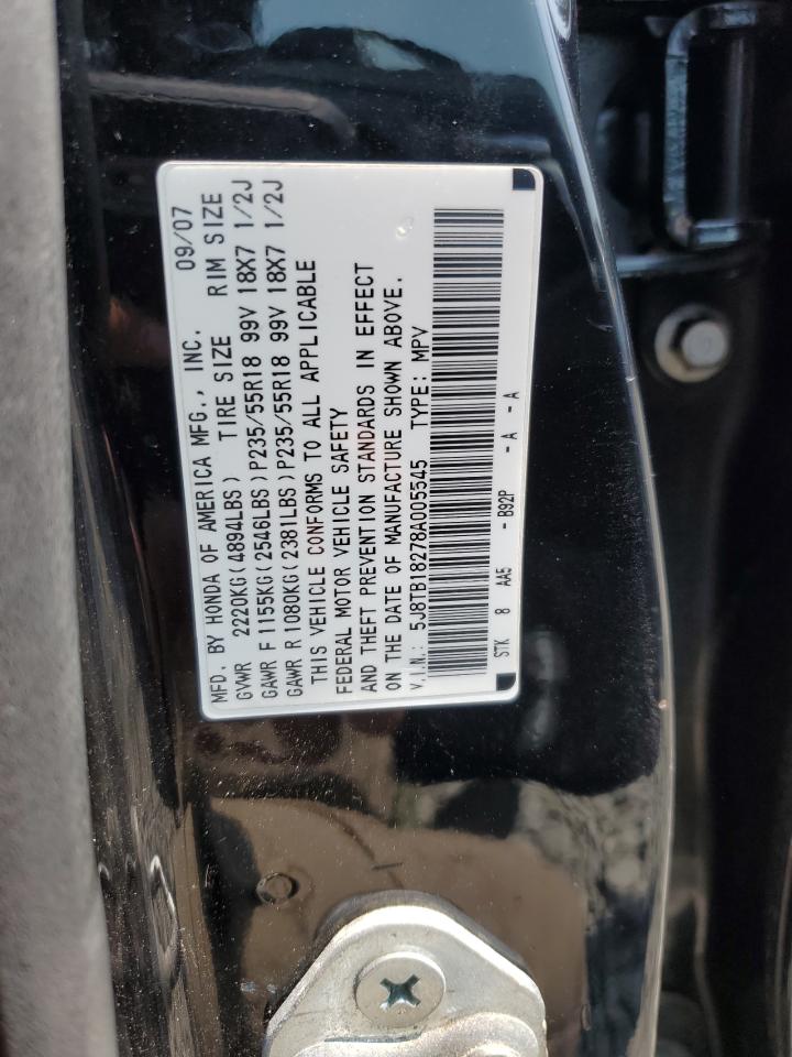 2008 Acura Rdx VIN: 5J8TB18278A005545 Lot: 66246665