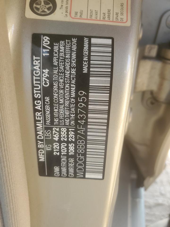 2010 Mercedes-Benz C 300 4Matic VIN: WDDGF8BB7AF437959 Lot: 65230195