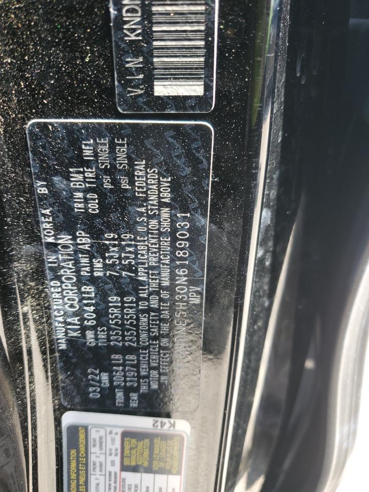 2022 Kia Carnival Sx Prestige VIN: KNDNE5H30N6189031 Lot: 63575395