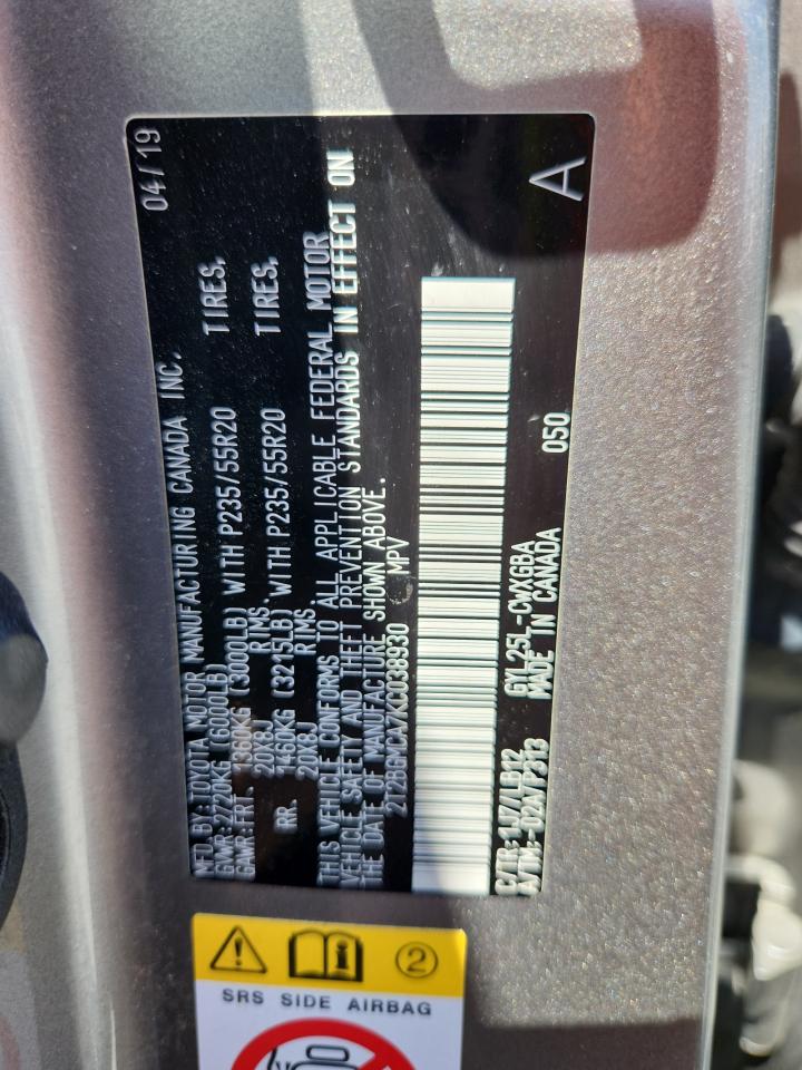 2019 Lexus Rx 450H Base VIN: 2T2BGMCA7KC038930 Lot: 63508885