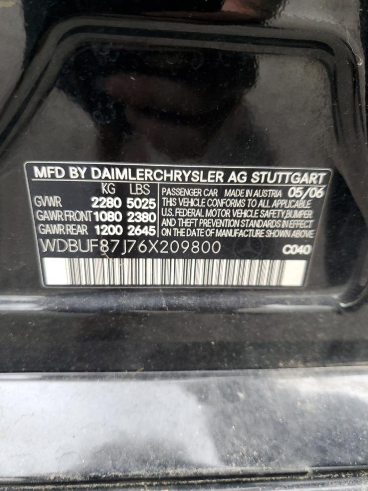 2006 Mercedes-Benz E 350 4Matic VIN: WDBUF87J76X209800 Lot: 64654655