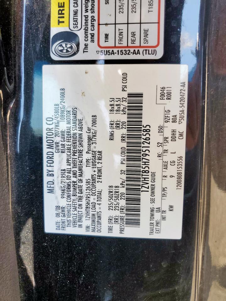2009 Ford Mustang Gt VIN: 1ZVHT85H795126585 Lot: 64639495