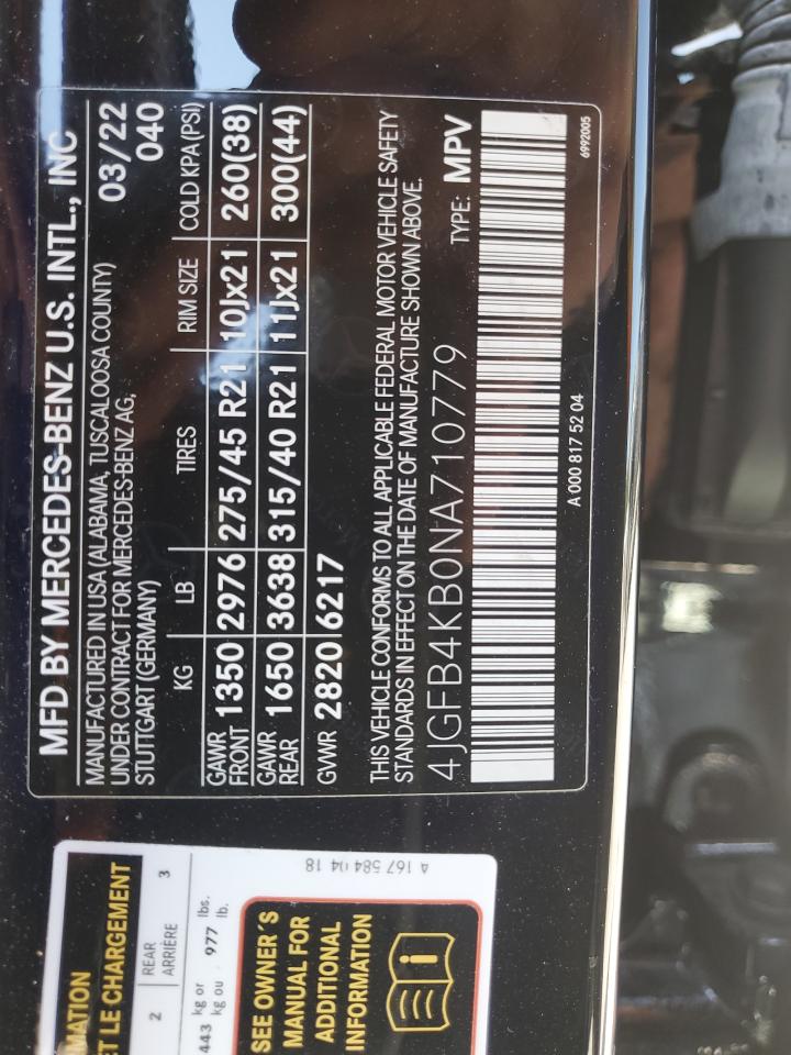 4jgfb4kb0na710779 4JGFB4KB0NA710779 2022 Mercedes-Benz Gle 350 4Matic