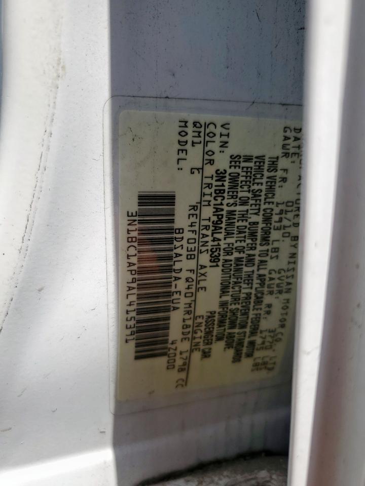 2010 Nissan Versa S VIN: 3N1BC1AP9AL415391 Lot: 64857805
