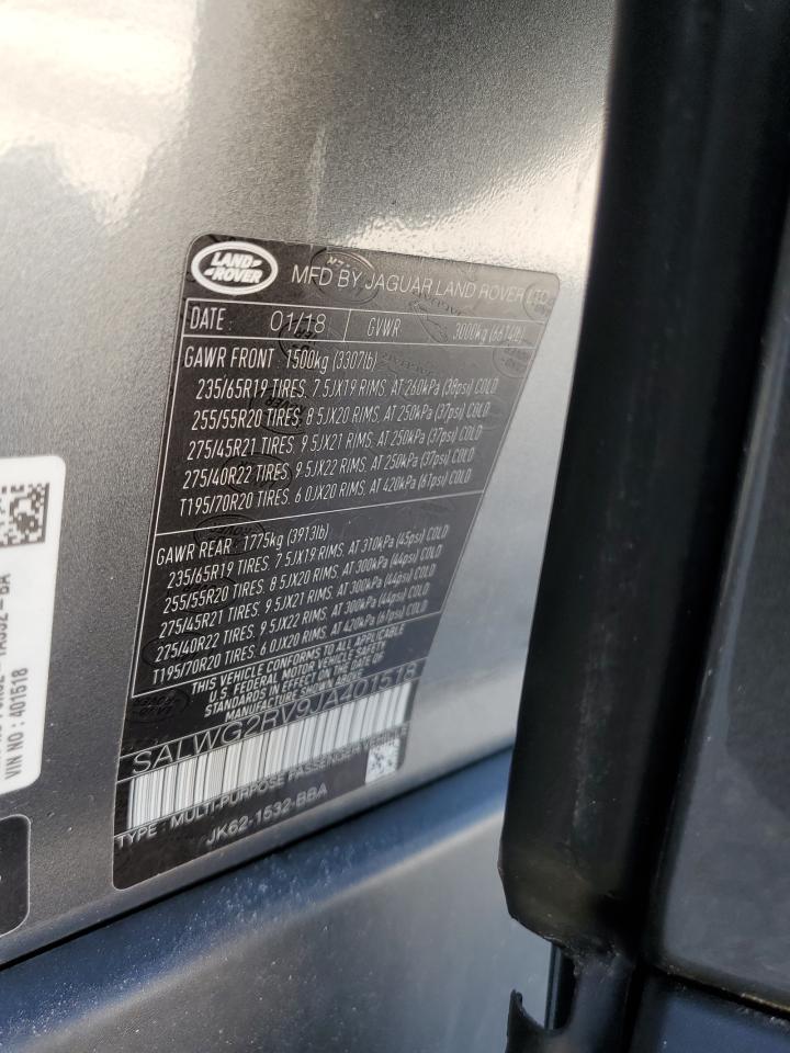 2018 Land Rover Range Rover Sport Se VIN: SALWG2RV9JA401518 Lot: 63815925