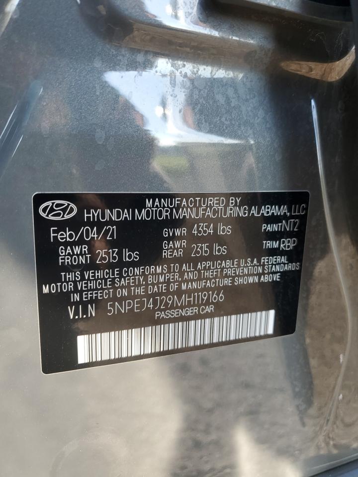 2021 Hyundai Sonata Sel Plus VIN: 5NPEJ4J29MH119166 Lot: 64275655