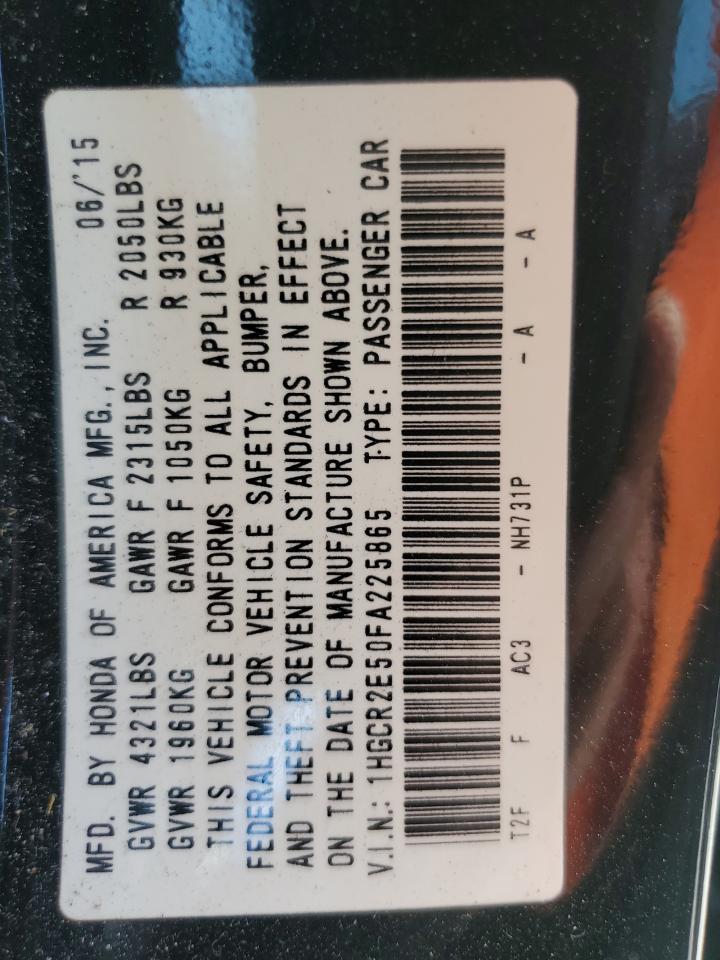 2015 Honda Accord Sport VIN: 1HGCR2E50FA225865 Lot: 66611095