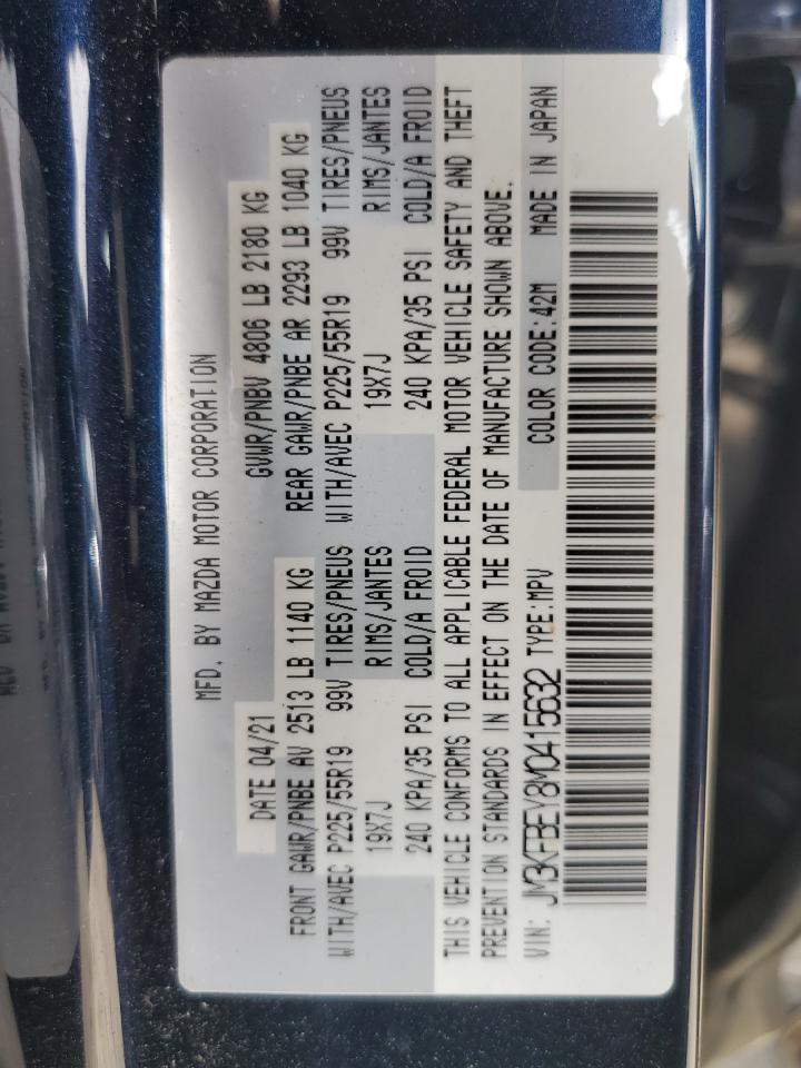 2021 Mazda Cx-5 Signature VIN: JM3KFBEY8M0415632 Lot: 65165535