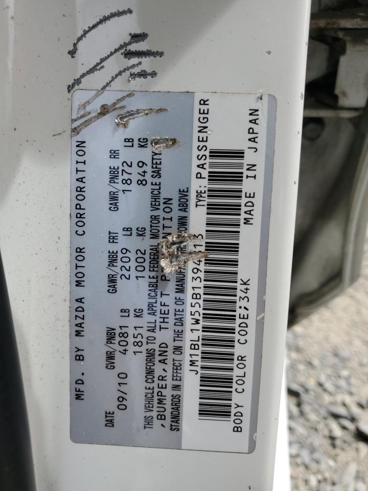 2011 Mazda 3 S VIN: JM1BL1W55B1394813 Lot: 63334625