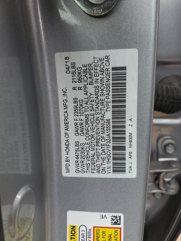 2018 Honda Accord Sport VIN: 1HGCV1F32JA155586 Lot: 65056565