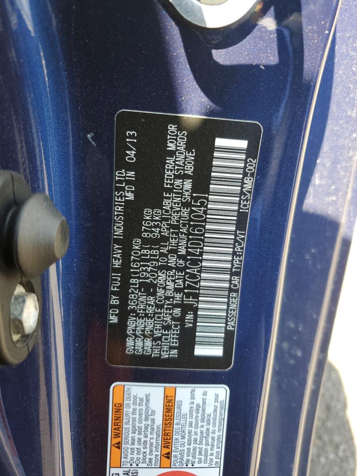2013 Subaru Brz 2.0 Limited VIN: JF1ZCAC14D1610451 Lot: 63228565
