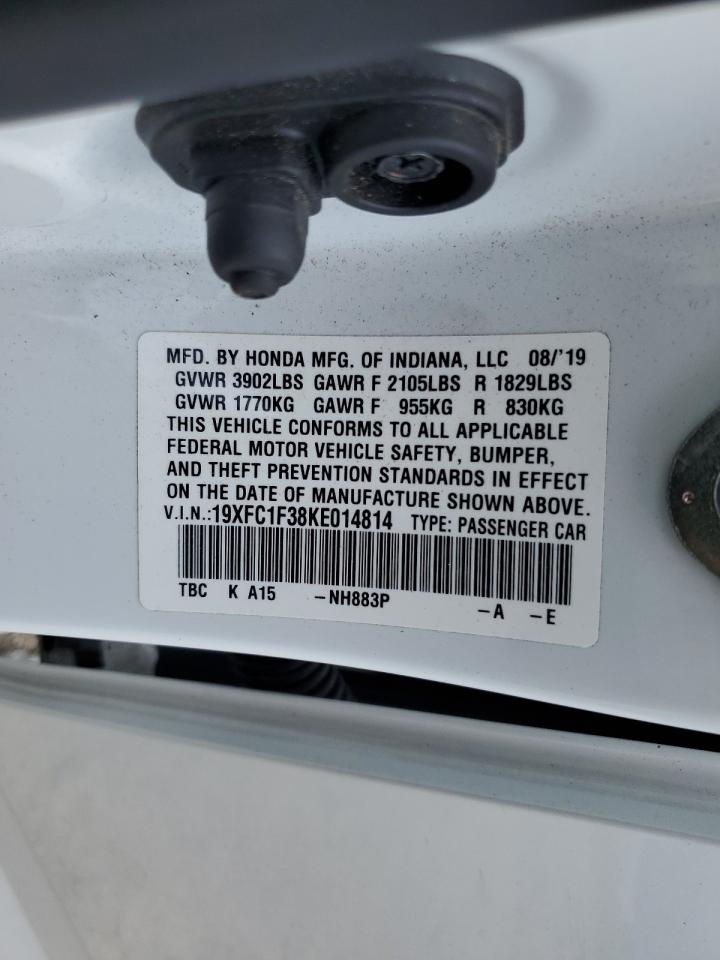 2019 Honda Civic Ex VIN: 19XFC1F38KE014814 Lot: 66862375