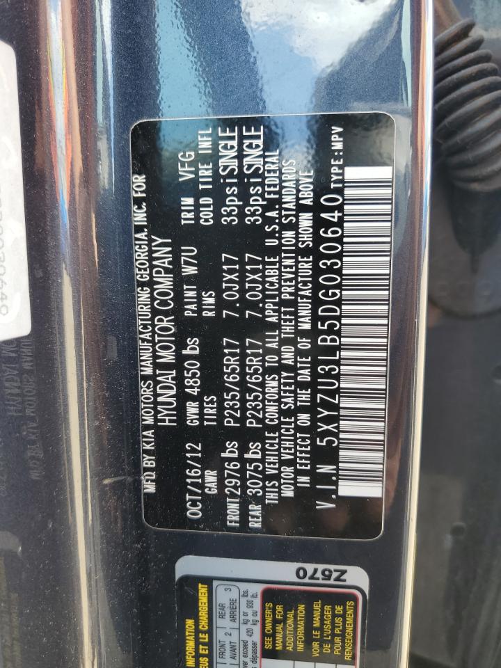 2013 Hyundai Santa Fe Sport VIN: 5XYZU3LB5DG030640 Lot: 63489085