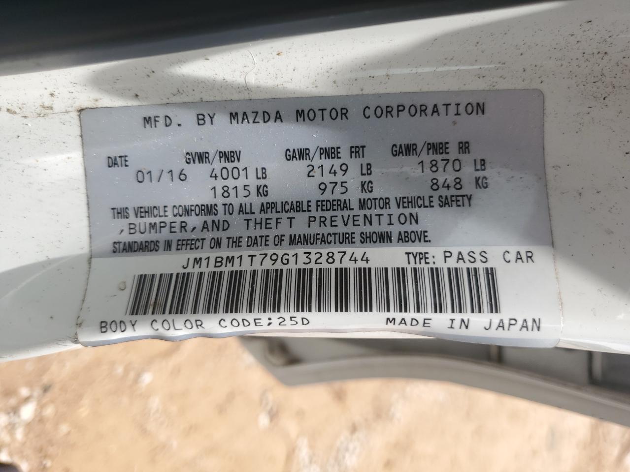 2016 Mazda 3 Sport VIN: JM1BM1T79G1328744 Lot: 66115375