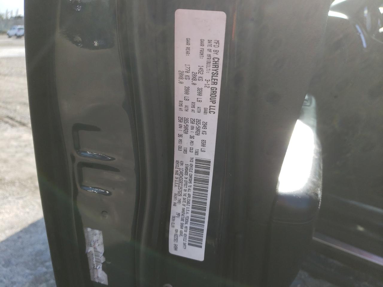 2012 Dodge Durango Crew VIN: 1C4RDHDG9CC257629 Lot: 64633195
