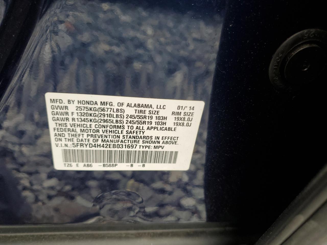 5fryd4h42eb031697 5FRYD4H42EB031697 2014 Acura Mdx Technology