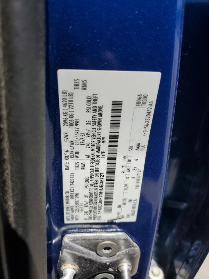 2017 Ford Escape S VIN: 1FMCU0F70HUB35727 Lot: 65212345