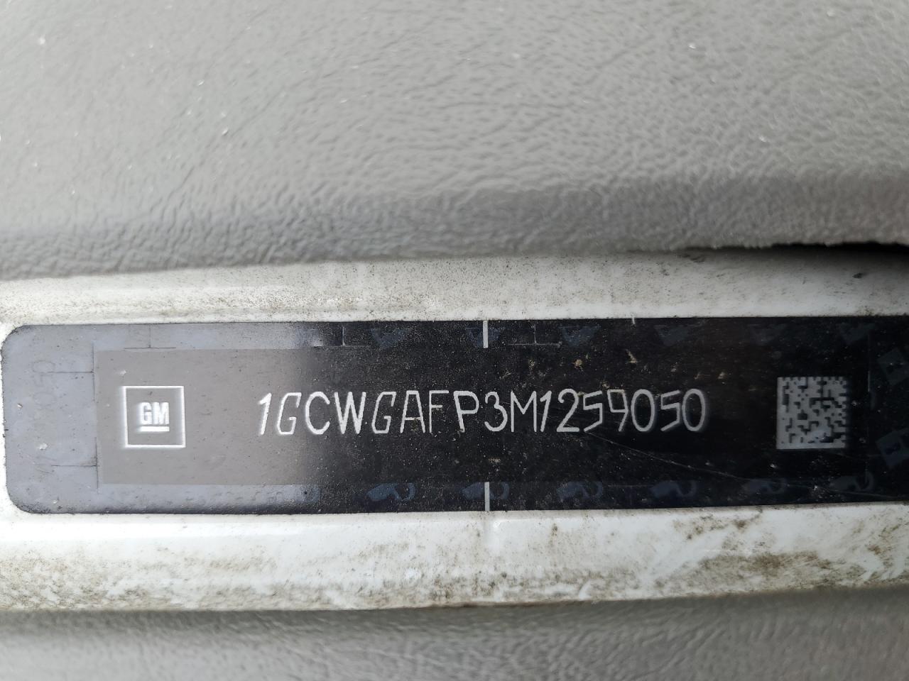 2021 Chevrolet Express G2500 VIN: 1GCWGAFP3M1259050 Lot: 66394535