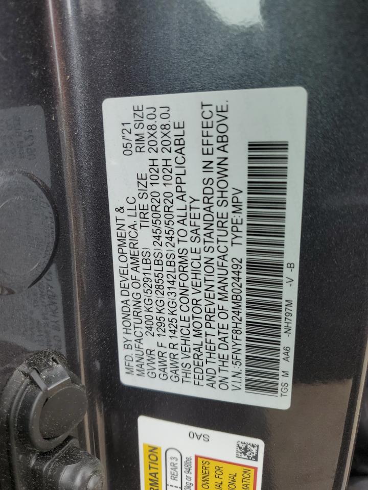 2021 Honda Passport Sport VIN: 5FNYF8H24MB024492 Lot: 64492975