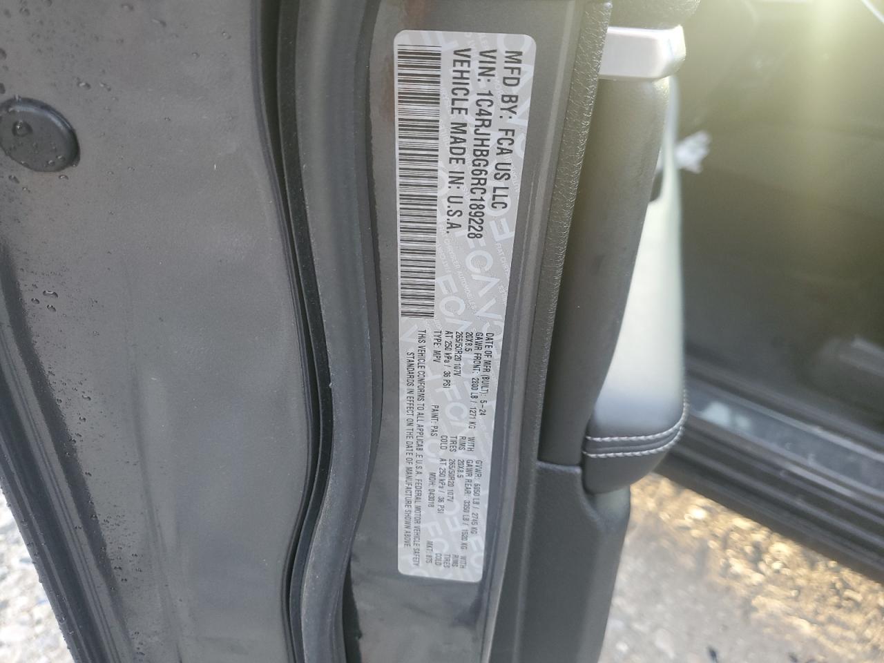 2024 Jeep Grand Cherokee Limited VIN: 1C4RJHBG6RC189228 Lot: 66472415