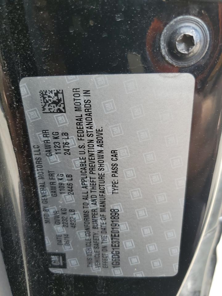 2014 Cadillac Cts Performance Collection VIN: 1G6DG1E37E0191898 Lot: 63638565