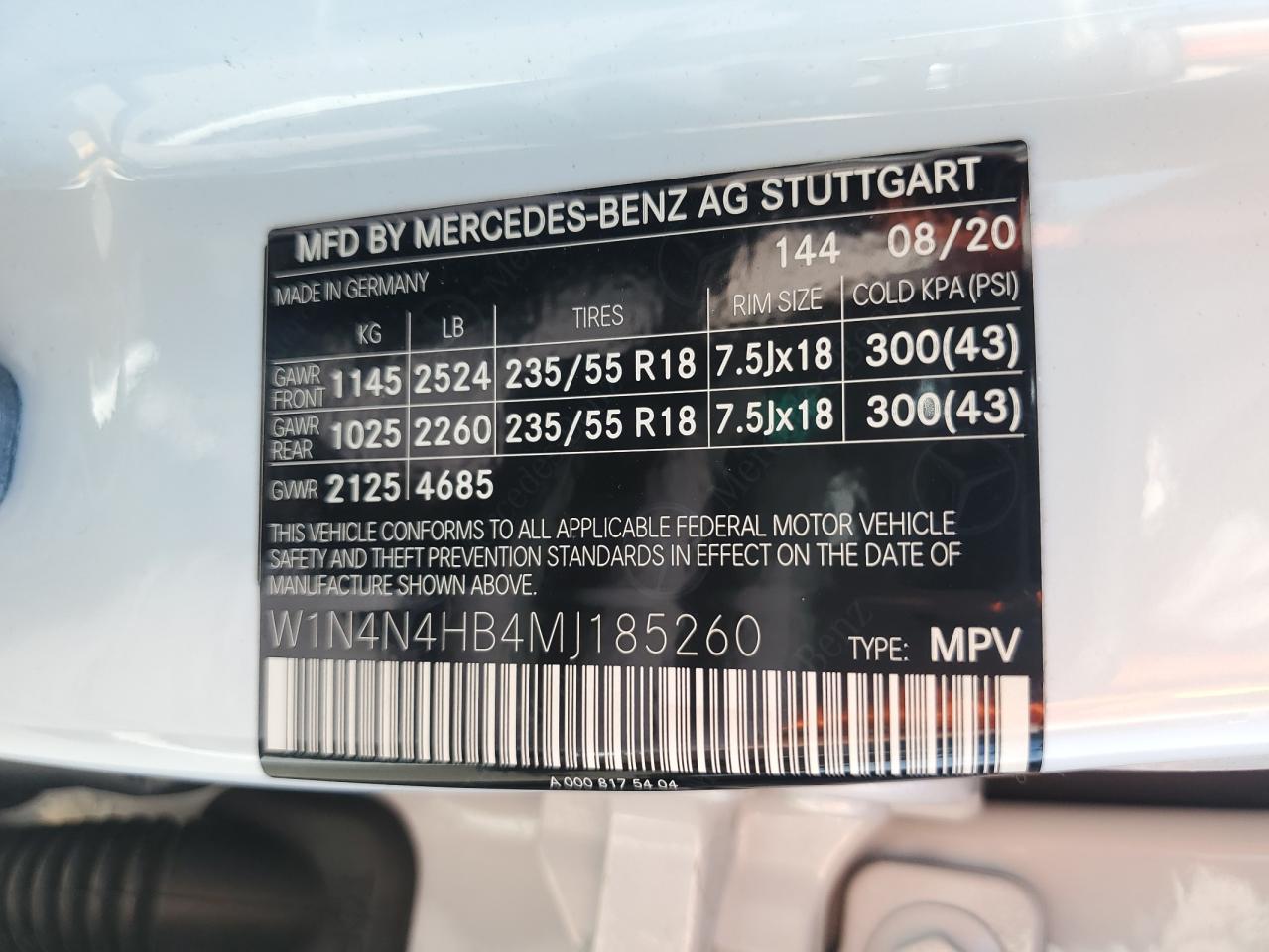 w1n4n4hb4mj185260 W1N4N4HB4MJ185260 2021 Mercedes-Benz Gla 250 4Matic