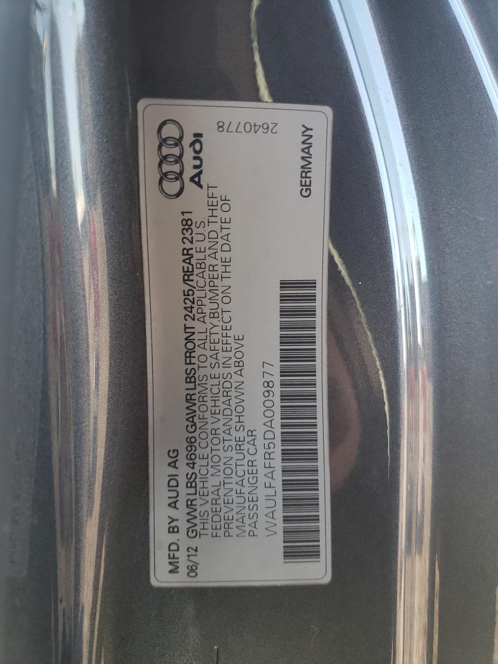 2013 Audi A5 Premium Plus VIN: WAULFAFR5DA009877 Lot: 63209975