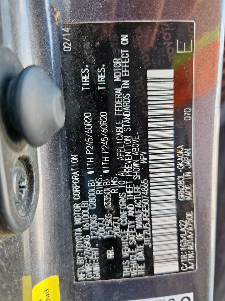 2014 Toyota 4Runner Sr5 VIN: JTEZU5JR5E5074865 Lot: 63861865