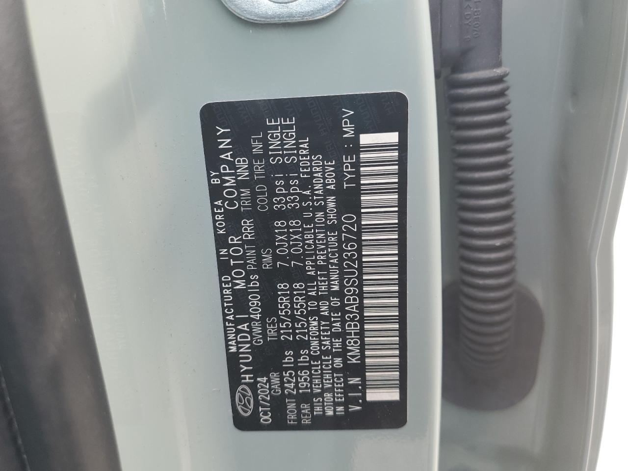 km8hb3ab9su236720 KM8HB3AB9SU236720 2025 Hyundai Kona Sel