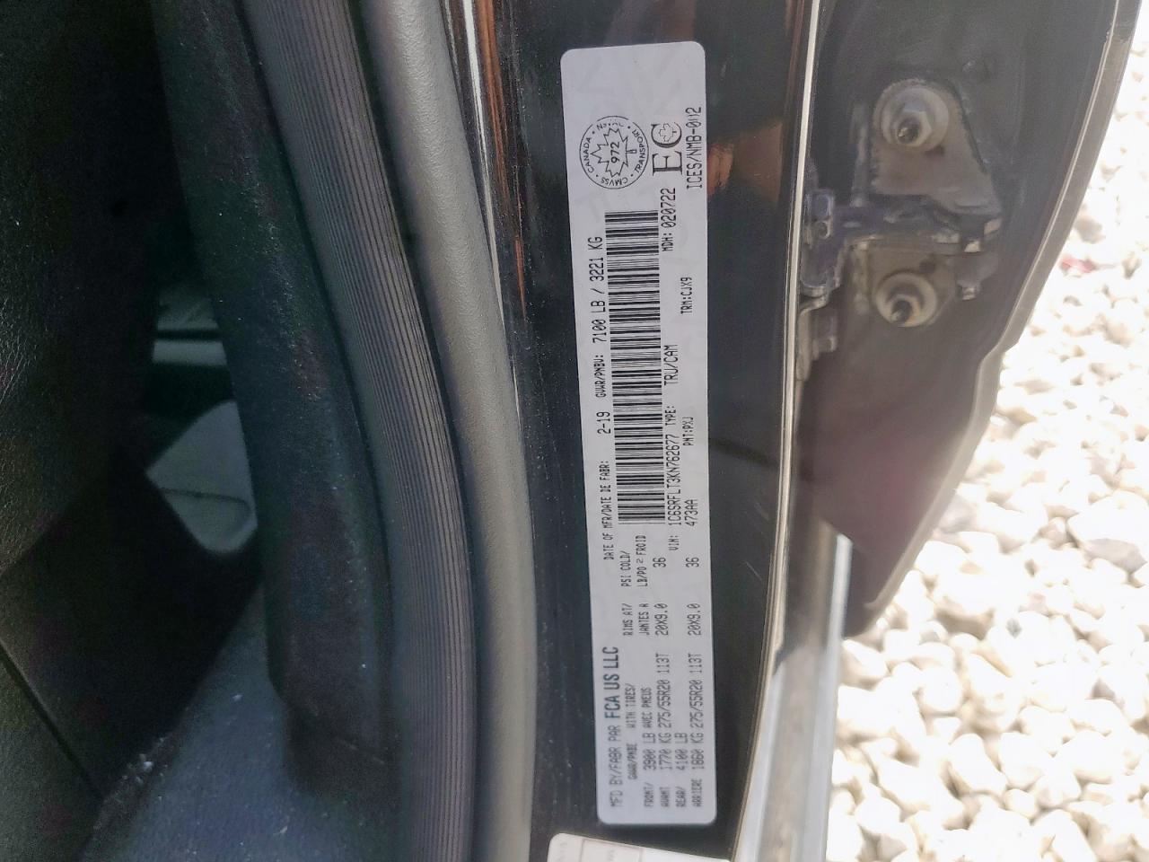 2019 Ram 1500 Rebel VIN: 1C6SRFLT3KN762677 Lot: 64599665