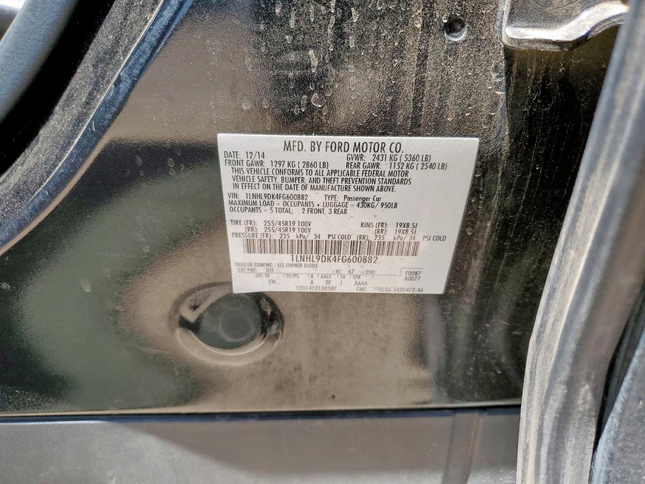 1lnhl9dk4fg600882 1LNHL9DK4FG600882 2015 Lincoln Mks