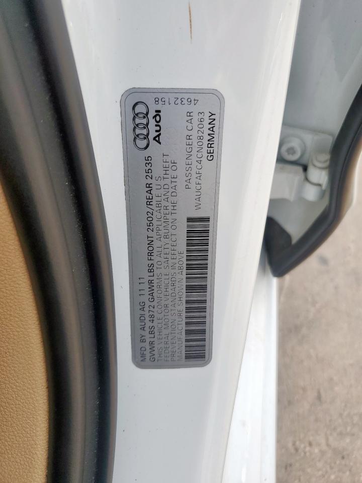 2012 Audi A6 Premium VIN: WAUCFAFC4CN082063 Lot: 64284745