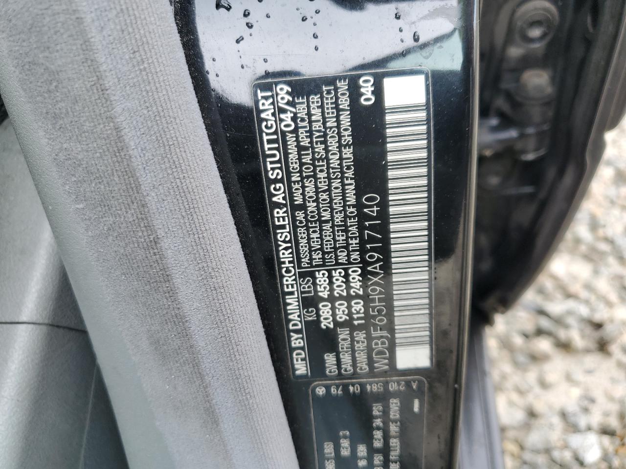 1999 Mercedes-Benz E 320 VIN: WDBJF65H9XA917140 Lot: 65824395