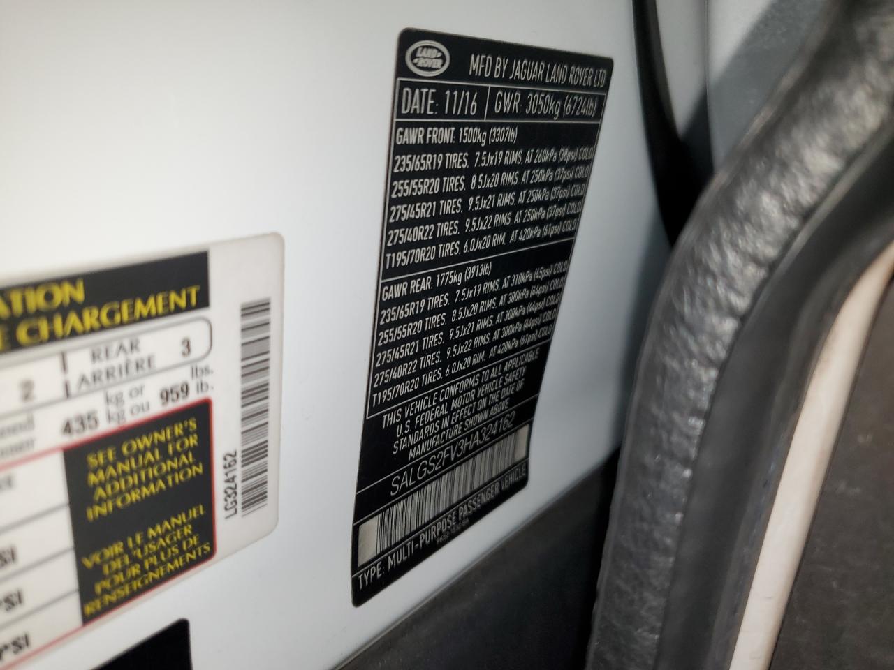 SALGS2FV3HA324162 2017 Land Rover Range Rover Hse