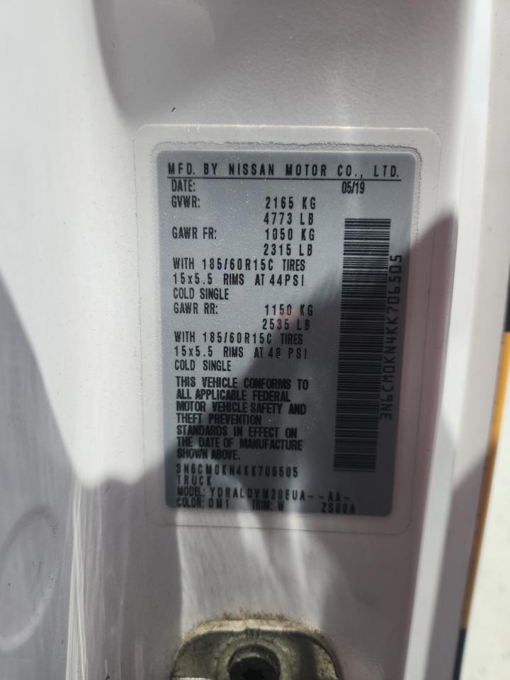 2019 Nissan Nv200 2.5S VIN: 3N6CM0KN4KK706505 Lot: 62836545