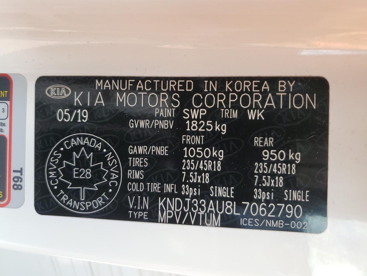 2020 Kia Soul Ex VIN: KNDJ33AU8L7062790 Lot: 64813595