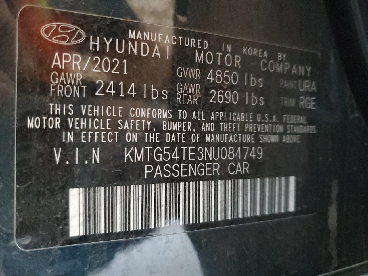 2022 Genesis G70 Base VIN: KMTG54TE3NU084749 Lot: 63523435