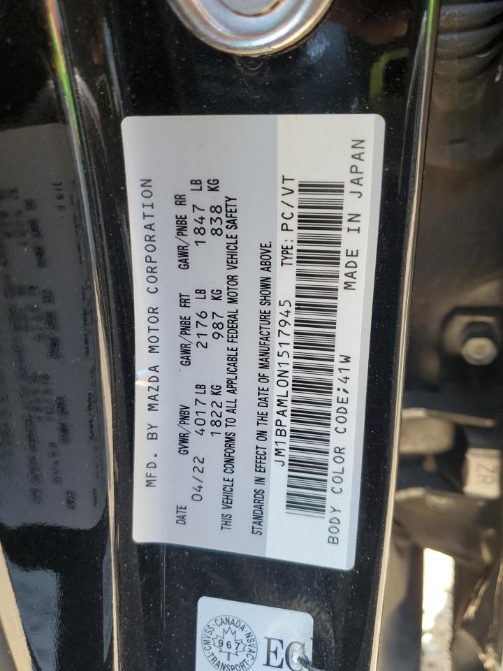 2022 Mazda 3 Premium VIN: JM1BPAML0N1517945 Lot: 63263285