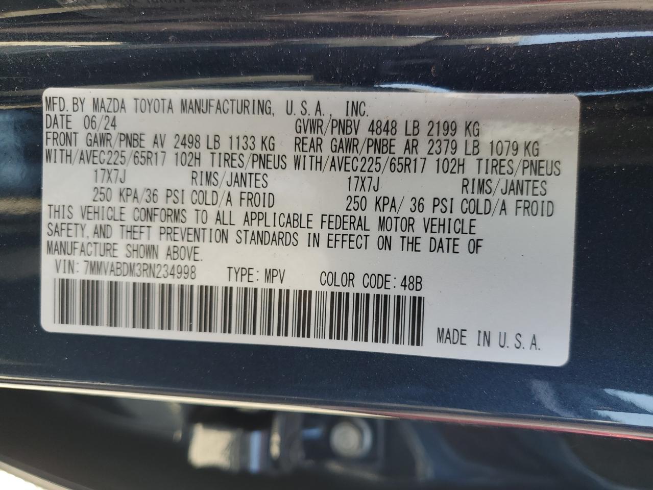 2024 Mazda Cx-50 Premium VIN: 7MMVABDM3RN234998 Lot: 65262795